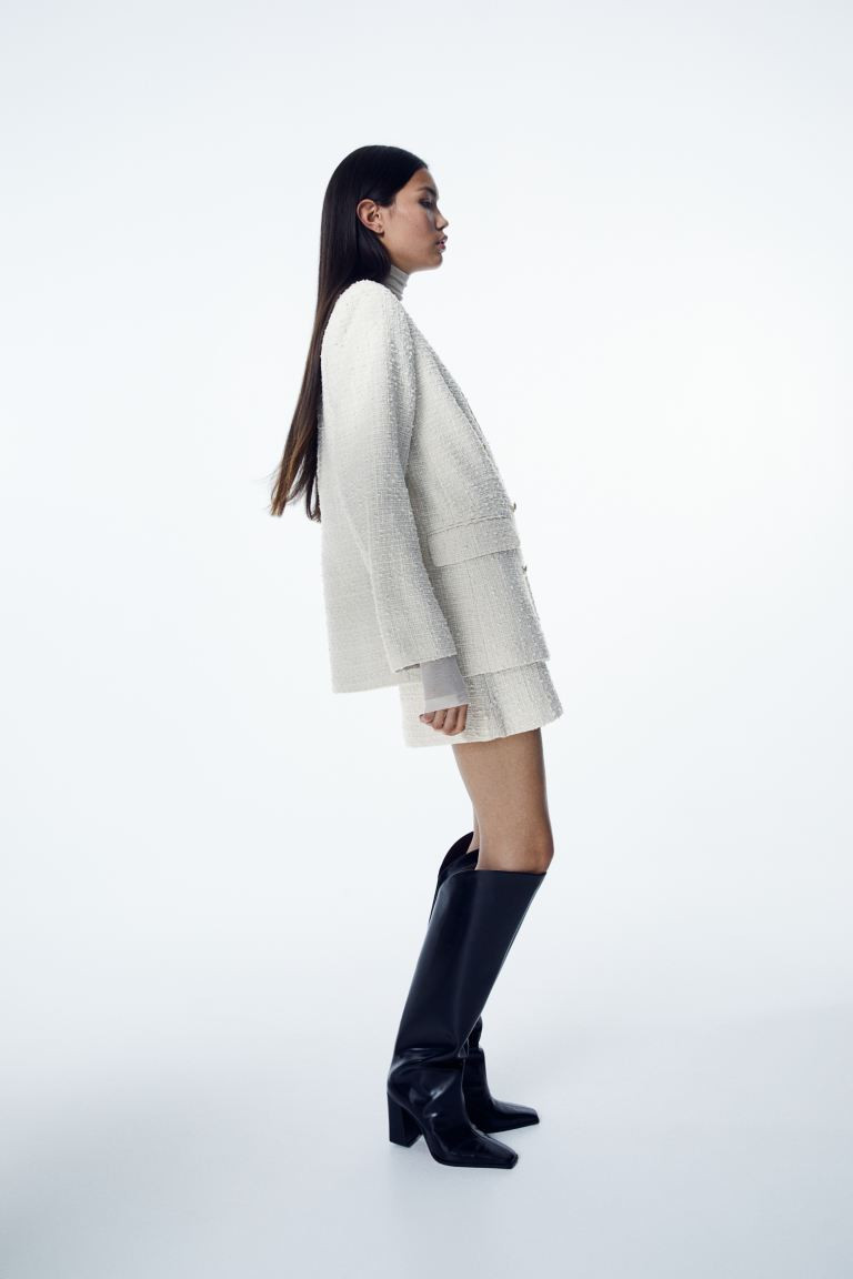 Minijupe en bouclette - Blanc - FEMME | H&M FR | H&M (FR, IT, ES, PT, BE)