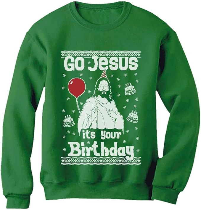 Tstars Birthday Boy Jesus Sweatshirt - Mens Ugly Christmas Sweater Style Xmas Holiday Pullover fo... | Amazon (US)