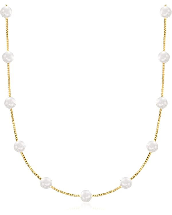 Ross-Simons 6-6.5mm Cultured Pearl Station Necklace | Amazon (US)