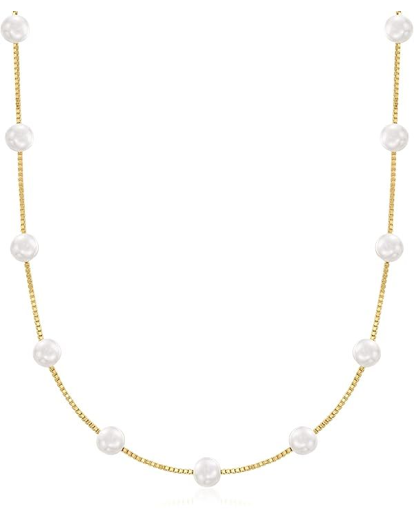 Ross-Simons 6-6.5mm Cultured Pearl Station Necklace | Amazon (US)
