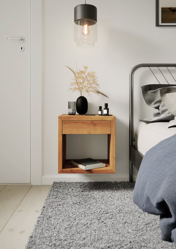 Floating Nightstand with Drawer, Nightstand Organizer, Floating Bedside Table, Bedside Table Draw... | Etsy (US)