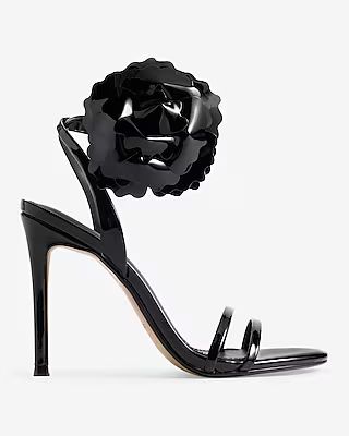 Flower Double Strap High Heeled Sandals | Express