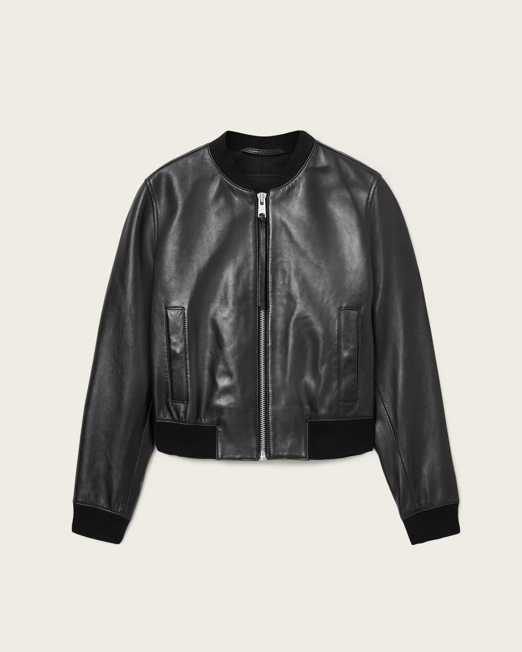 Orten Leather Bomber Jacket Black | ALLSAINTS US | AllSaints US