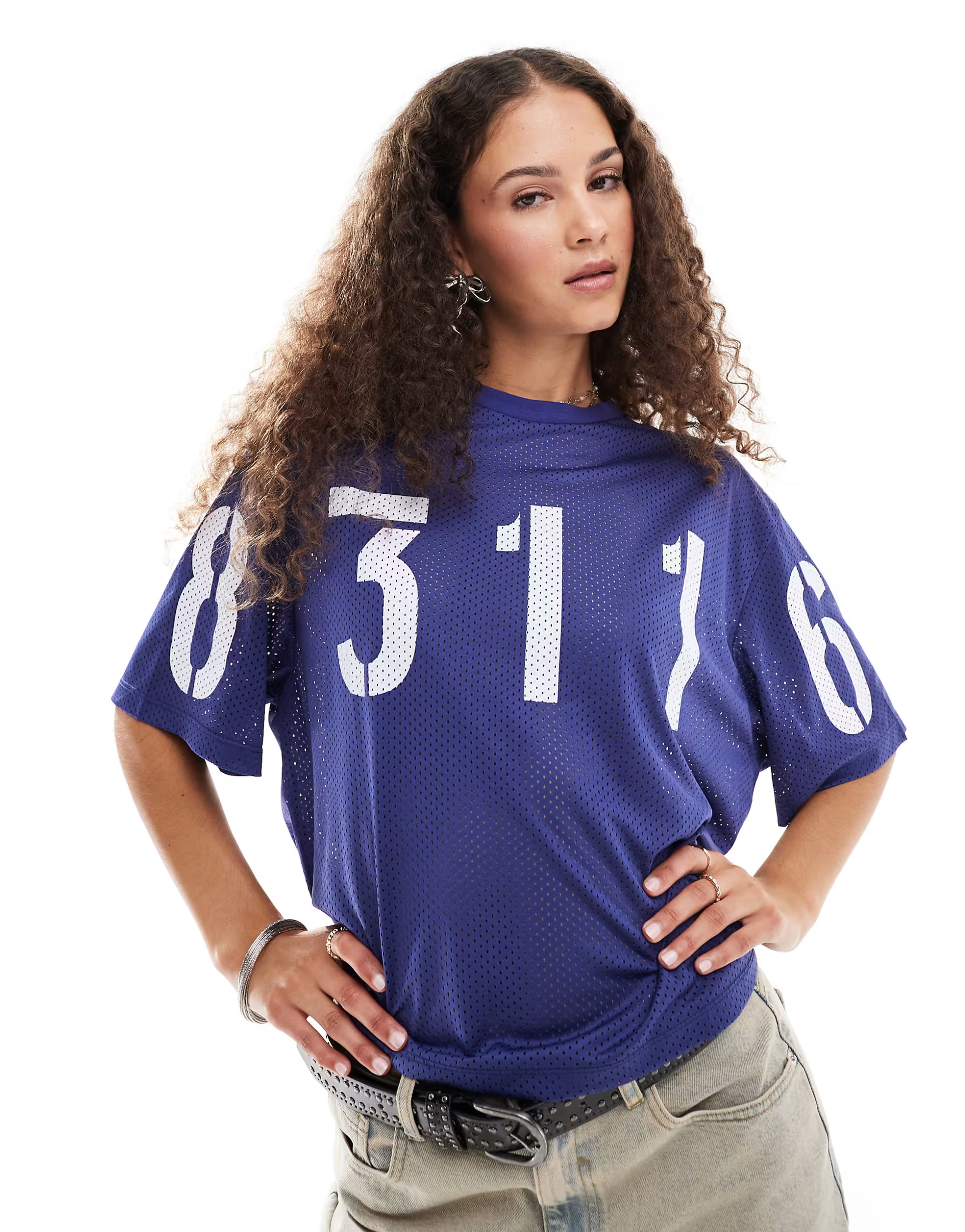 COLLUSION boxy crop Airtex numbers tee | ASOS (Global)