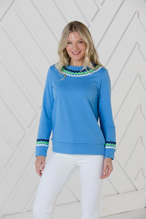 Marina Long Sleeve Sweatshirt with Ric Rac | Sail to Sable