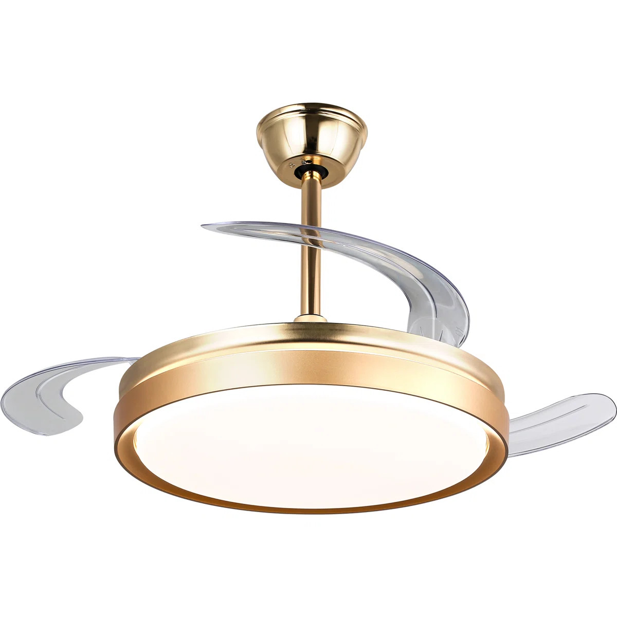 Aadvik 42" Gold Modern Ceiling Fan with Lights and Remote, Quiet and Reversible Motor, Retractabl... | Wayfair North America