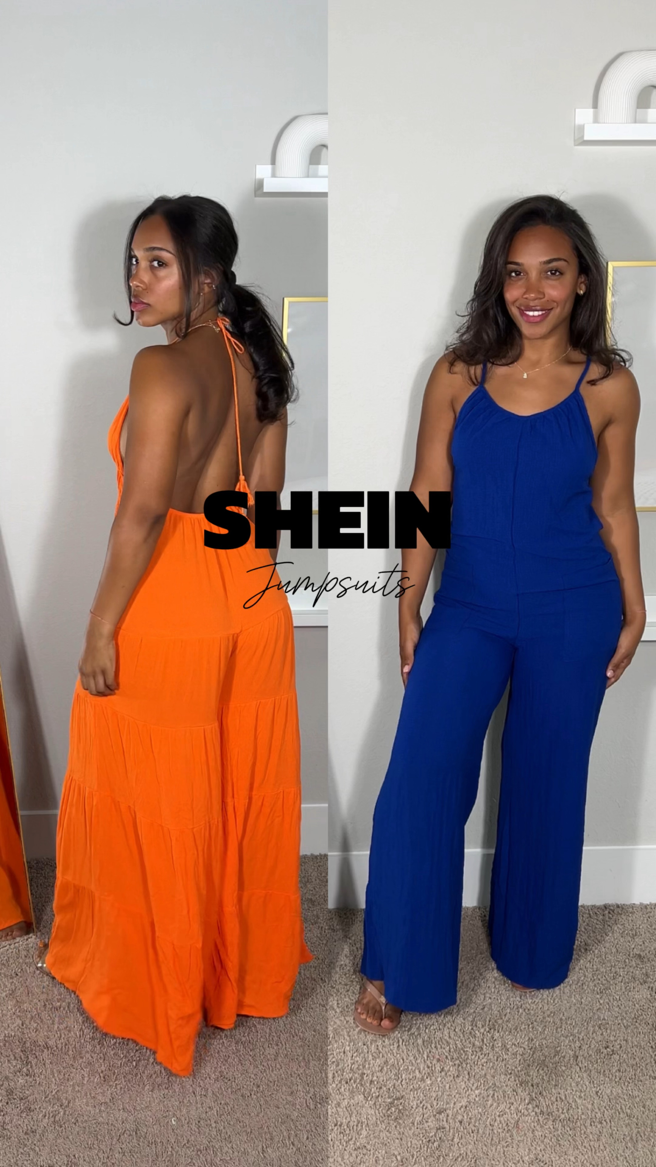 SHEIN jumpsuit edition!  ✨

Sizing details: 
1. Orange jumpsuit - size S (4)
2. Blue jumpsuit - size XS (2)

#LTKU #LTKFindsUnder50 #LTKSeasonal