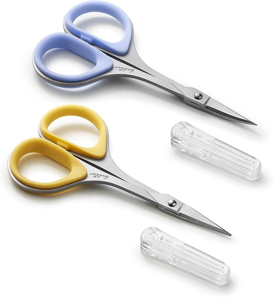 Beaditive Sewing and Embroidery Scissors Set (2 Pc.) Curved and Straight, Sharp, Stainless-Steel ... | Amazon (US)