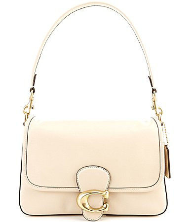 COACH Soft Tabby Leather Shuolder Bag - Ivory/Brass | Dillard's