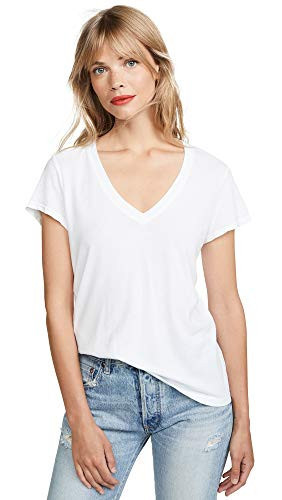 Splendid Women's Short-Sleeve V-Neck Tee T-Shirt, White, M Loose | Amazon (US)
