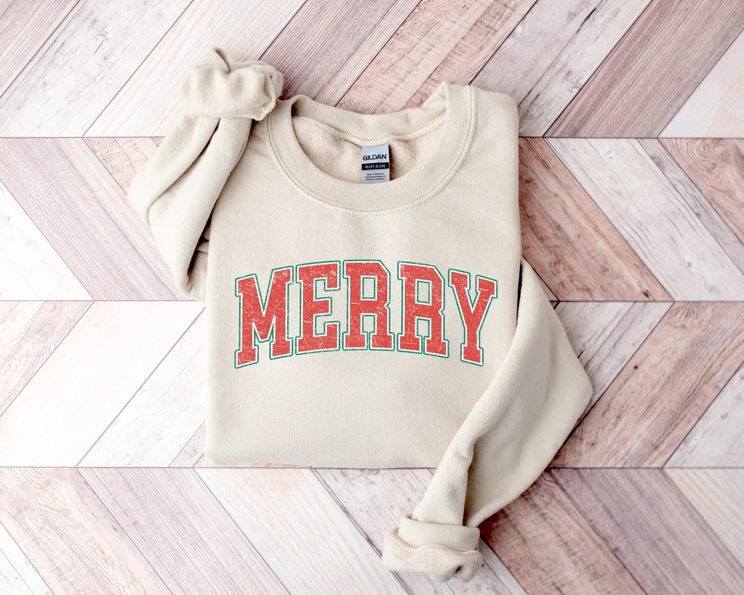 Christmas Sweatshirt Merry Christmas Sweatshirt Christmas - Etsy | Etsy (US)