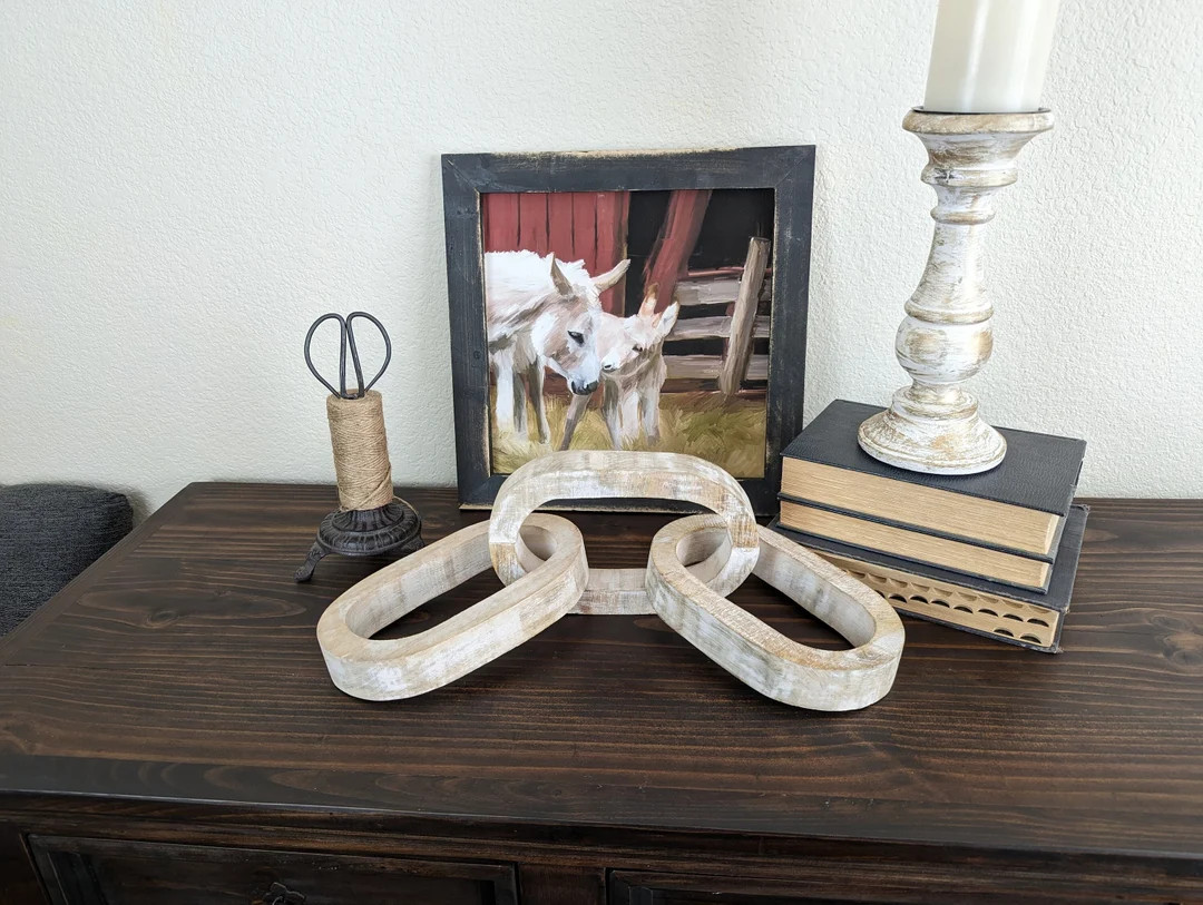 Wood Chain Decor  Wooden Chain Link Decor  Decorative Shelf - Etsy | Etsy (US)