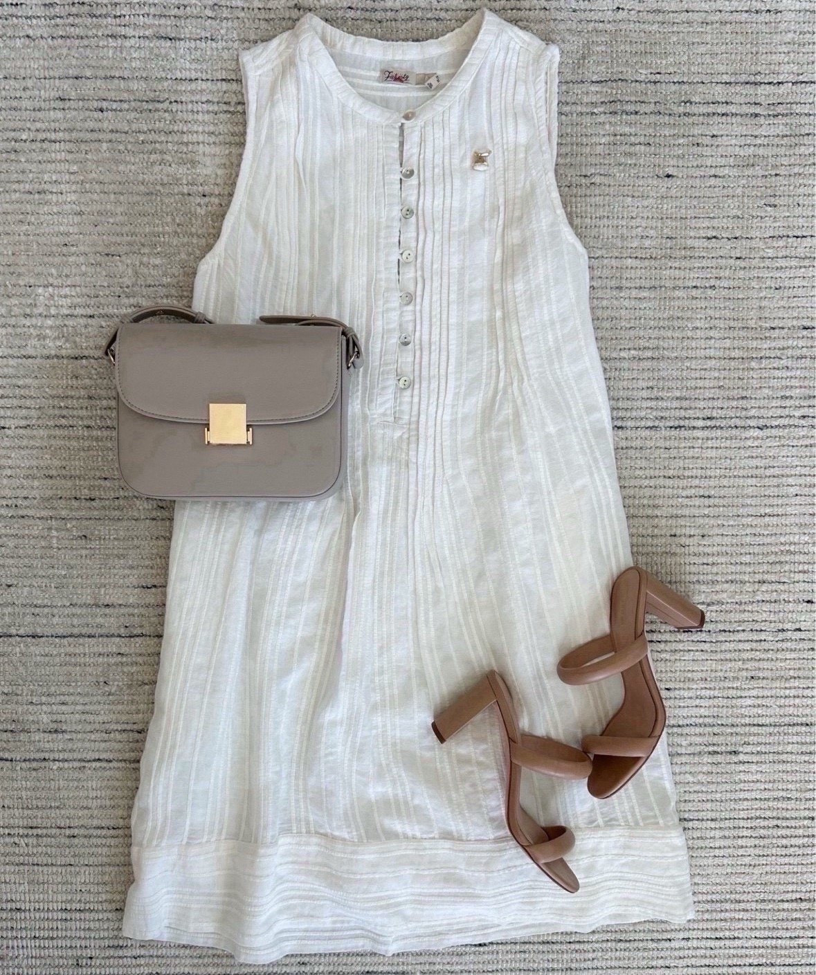 Spring outfit with white gauzy dress paired with sandals and accessories for a classic look. Love this for spring and summertime and can be dressed more casual with sneakers! Linking a look for less

#LTKSeasonal #LTKootd