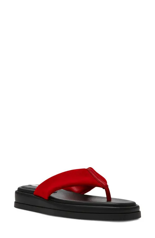 Steve Madden Bella Thong Platform Slide Sandal in Red Suede at Nordstrom, Size 5.5 | Nordstrom