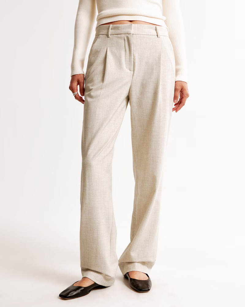 Women's A&F Quinn Tailored Straight Pant | Women's Bottoms | Abercrombie.com | Abercrombie & Fitch (US)