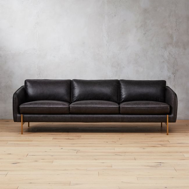 Hoxton Black Leather Sofa | CB2
