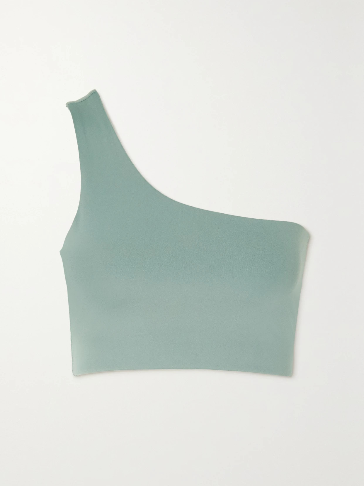 Girlfriend Collective - + Net Sustain One-shoulder Stretch Recycled Sports Bra - Green | NET-A-PORTER (US)