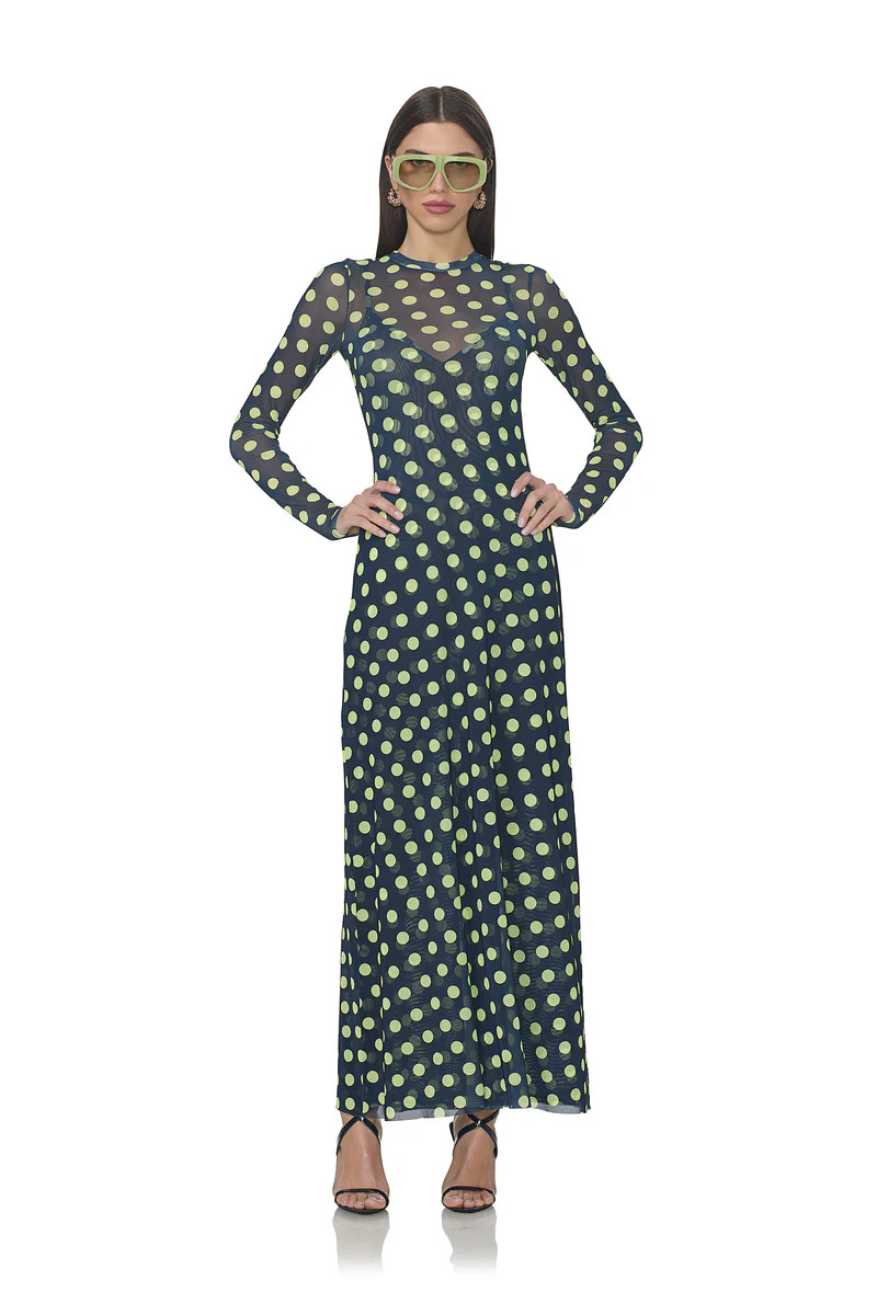 Paola Dress - Navy Dot | ShopAFRM