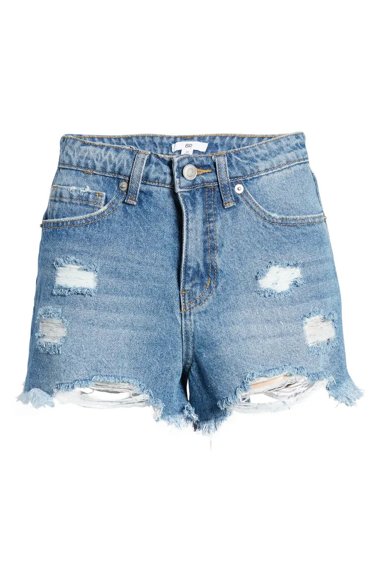 BP. Ripped High Waist Denim Mom Shorts | Nordstrom | Nordstrom