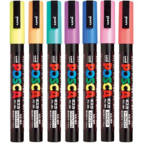Uni Posca Paint Marker Pen, Fine Point, Set of 7 Natural Color (PC-3M 7C),Original Version | Amazon (US)