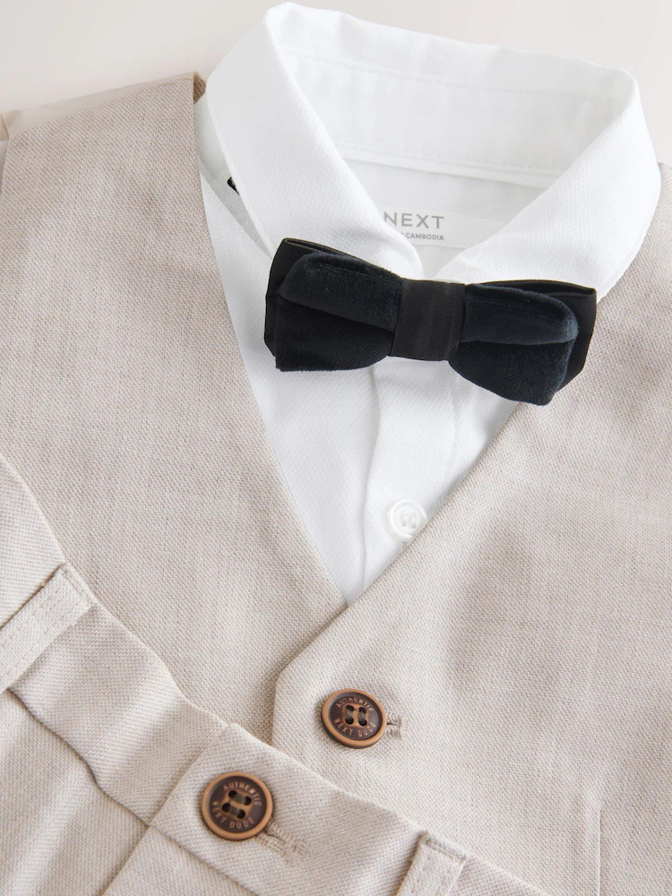 Neutral Waistcoat, Shirt, Shorts & Tie Set (3mths-9yrs) | Next US