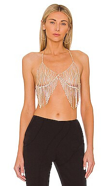 8 Other Reasons Fringe Bra Top in Gold from Revolve.com | Revolve Clothing (Global)