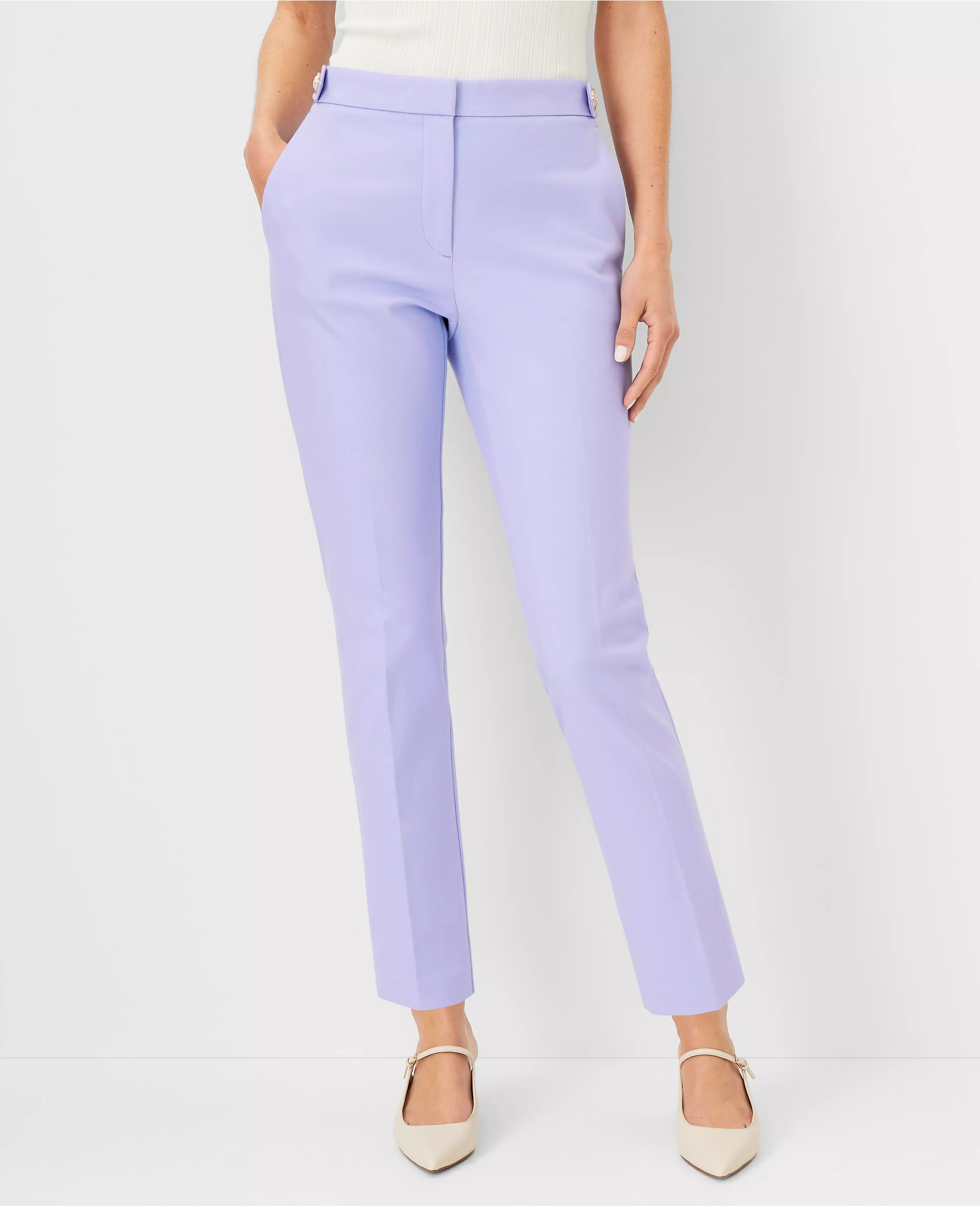 The Tall Button Tab High Rise Eva Ankle Pant | Ann Taylor (US)