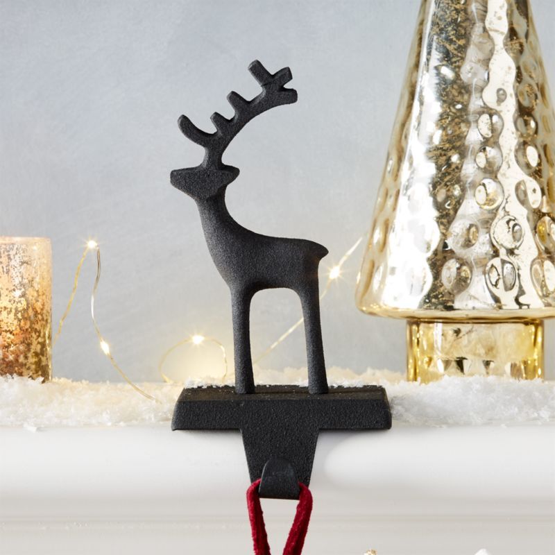 Zinc Reindeer Stocking Hook | Crate & Barrel