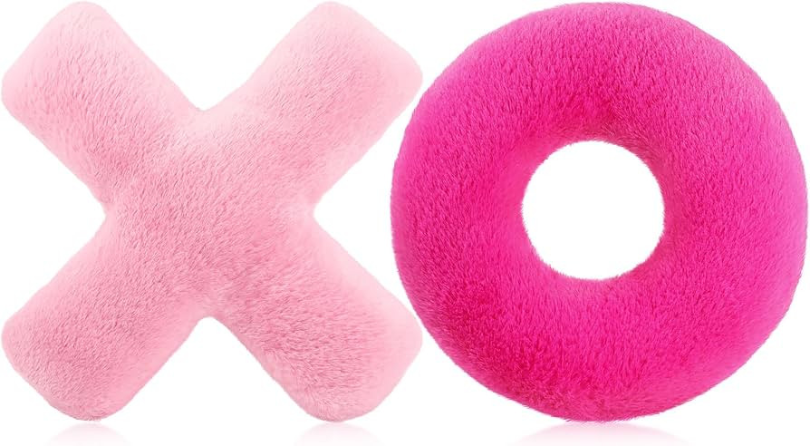 Galentines Day Decorations, XO Pillows Valentines XO Shaped Pillows Cute Throw Pillows Hot Pink P... | Amazon (US)