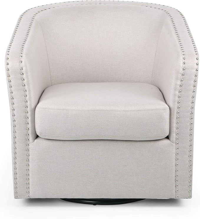 Christopher Knight Home Octavia Contemporary Fabric Swivel Chair, Wheat, Black | Amazon (US)