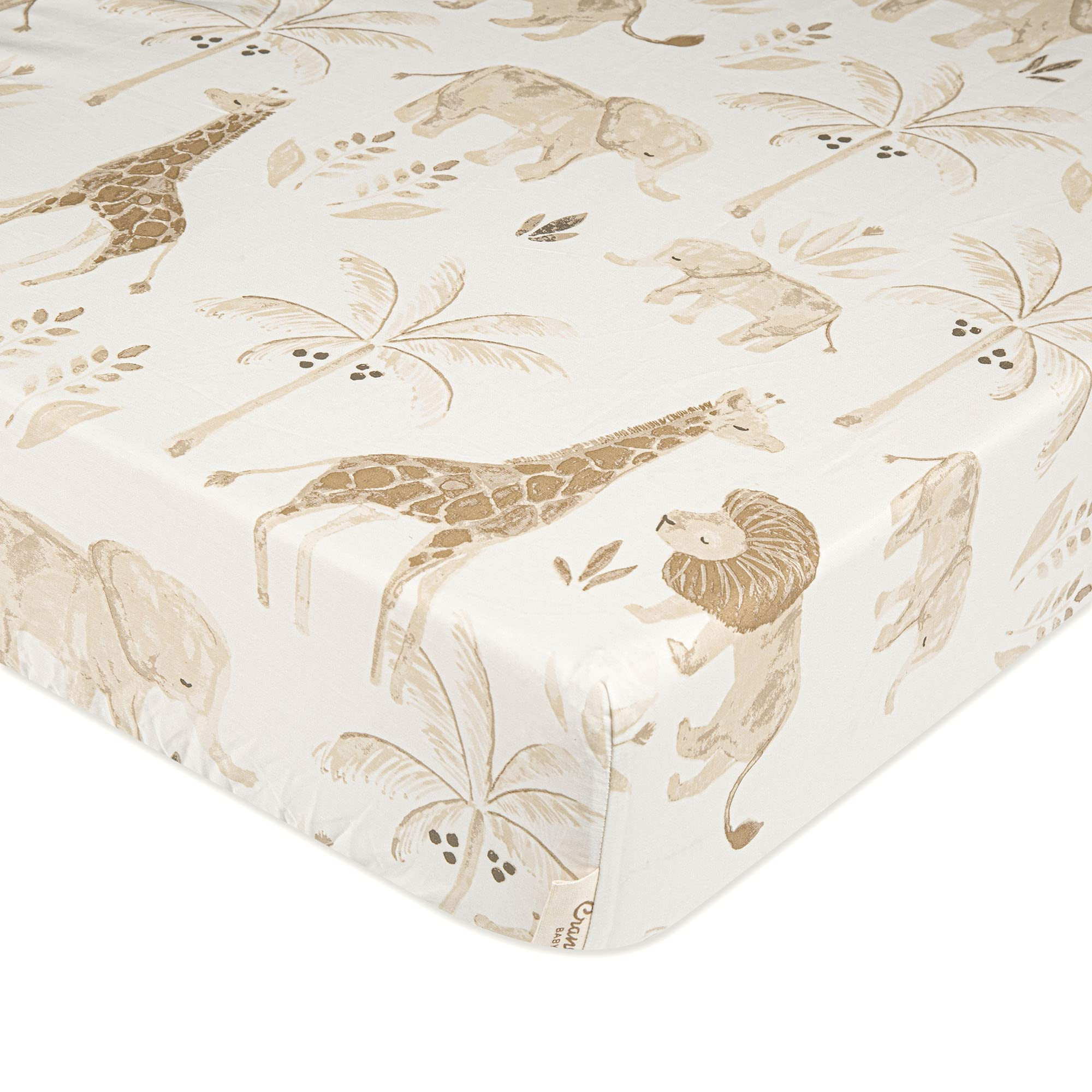 Crane Baby Safari Animal Crib Sheet, Fitted Crib Sheets, 28" x 52" Standard Size Crib Sheets, Cotton Nursery Bedding, Safari Nursery Decor | Amazon (US)