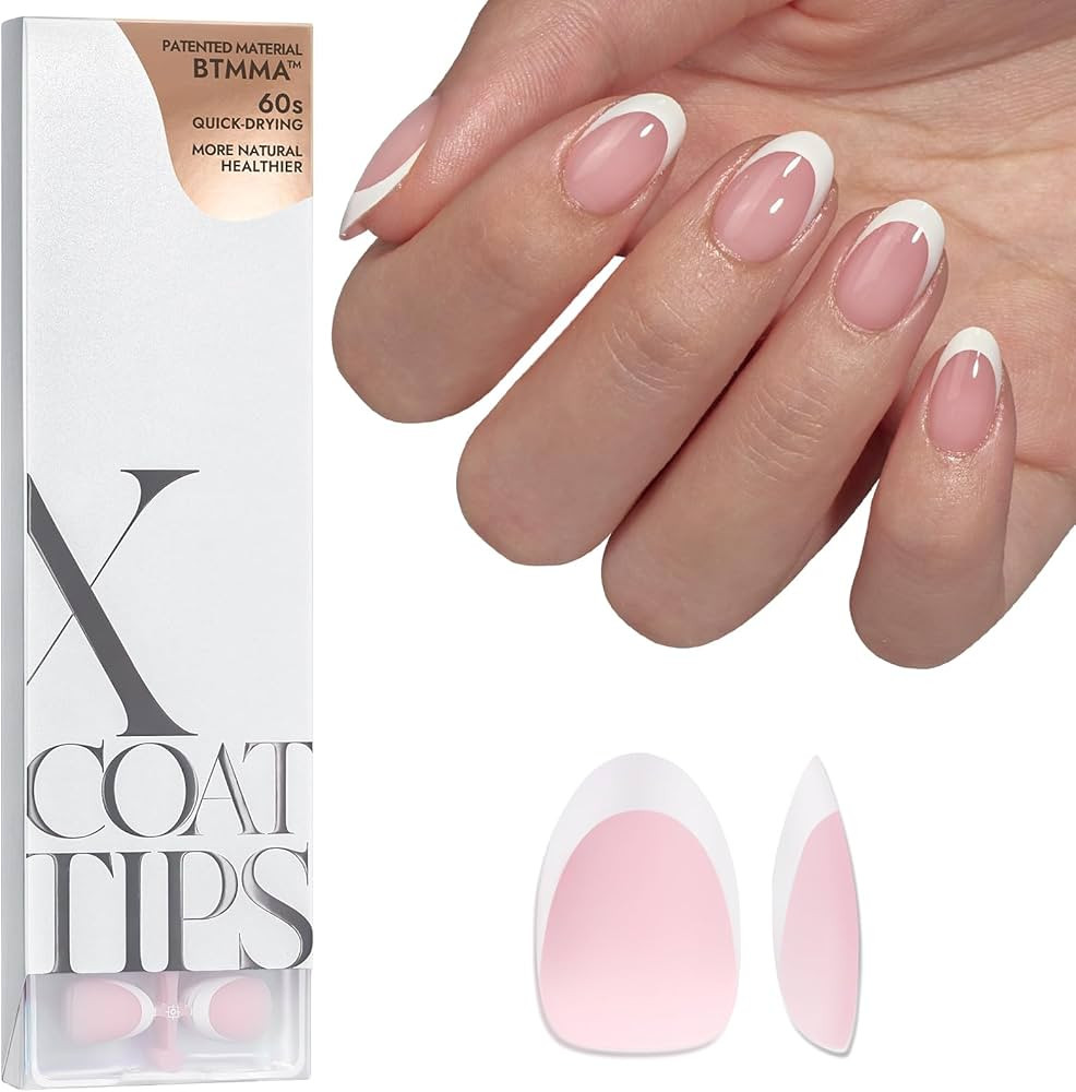 BTArtboxnails French Gel Nail Tips - French Tip Press on Nails Pink Extra Short Almond XCOATTIPS ... | Amazon (US)