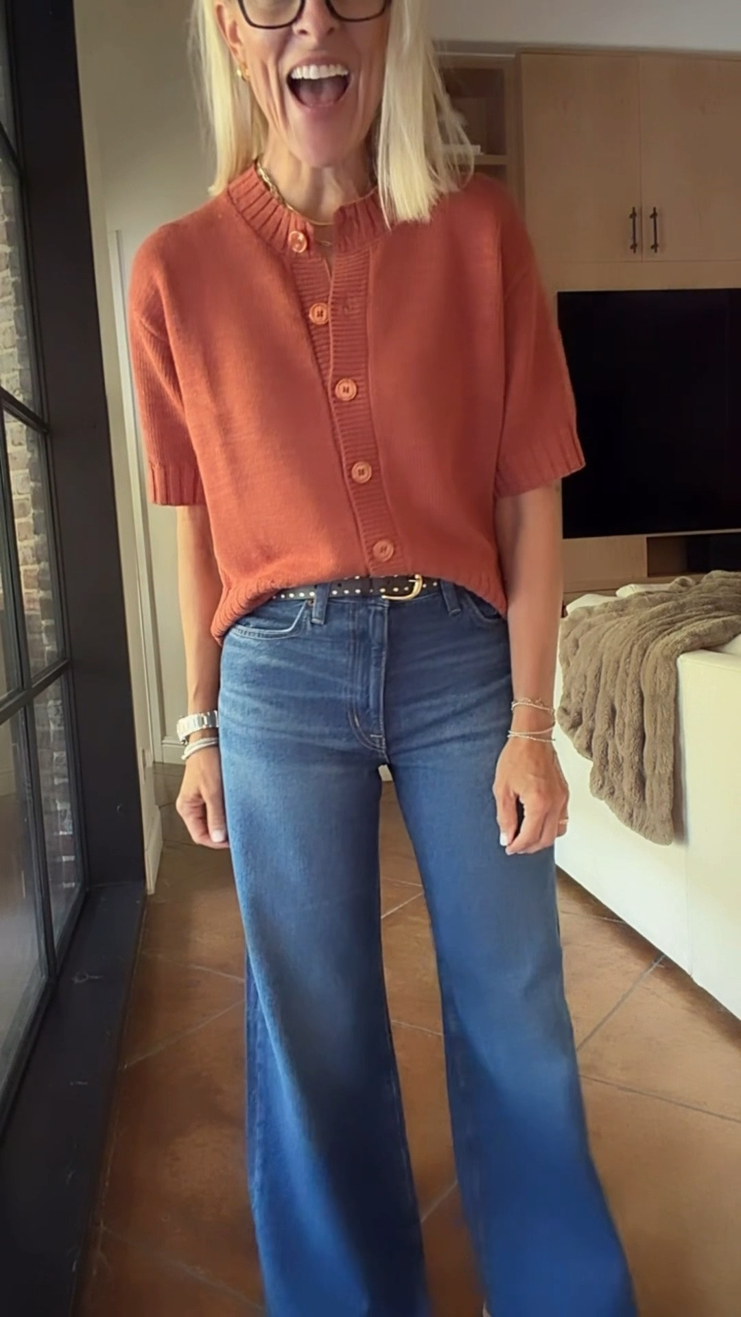 @Quince 
Short sleeve cotton linen cardigan can be worn as a sweater or opened up as a cardigan.
I sized up to a medium 

These have been sold out for a very long time, and they are back in limited quantities 
3 color options ￼￼

#LTKootd #LTKmomlife #LTKOver40
