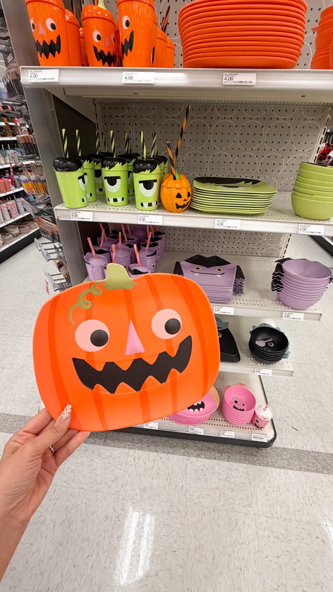 new target halloween find!! 🎃👻 the pillowfort halloween collection is SO cute this year! matching character plates, bowls + tumblers and everything is under $5! such a cute affordable find for halloween parties, spooky movie nights or the kids’ table! 🧡

Target Halloween, Target finds, Pillowfort Halloween, Halloween plates, Halloween bowls, Halloween cups, kids Halloween, Halloween tableware, Halloween party ideas, Halloween kids table, Halloween entertaining, Halloween decor, affordable Halloween finds, Halloween under $5, pumpkin plates, Halloween tumblers

#LTKSeasonal #LTKHome #LTKKids