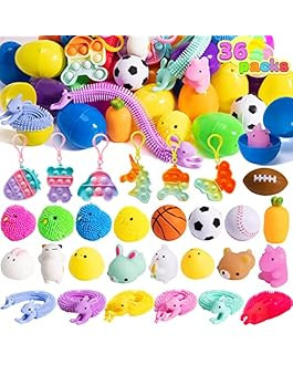 JOYIN 36 PCS Prefilled Easter Eggs with Stress Relief Toys, Easter Toys for Egg Hunt, Basket Stuffers, Party Favors Supplies, Classroom Prize Supplies | Amazon (US)