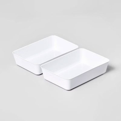 2pk Large Storage Trays White - Room Essentials™ | Target