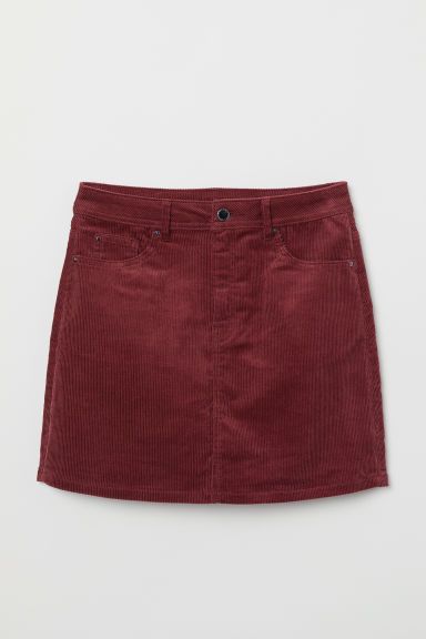 H & M - Short Corduroy Skirt - Red | H&M (US + CA)