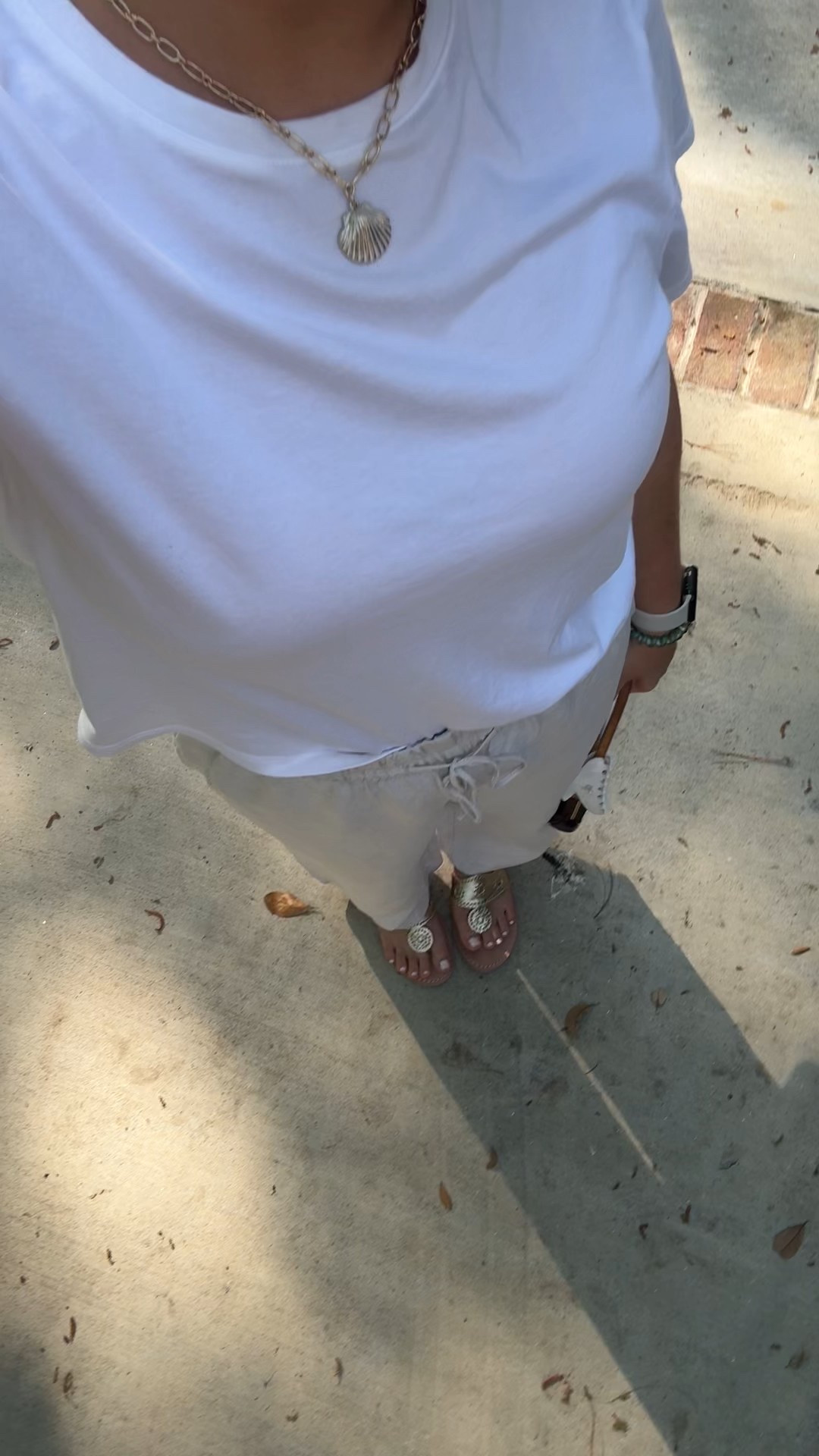 My little dinner outfit by the water tonight!
Linen pants are staple for the summer
Pants are H&M, T is old navy (SO COMFY), jack roger sandals, and my little J Crew shell necklace
Purse is Louis Vuitton pochette purse! 

 #LTKSaleAlert #LTKPetite #LTKStyleTip