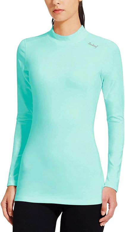 BALEAF Women's Thermal Shirts Long Sleeve Running Workout Fleece Tops Cold Weather Mock Neck Hiki... | Amazon (US)