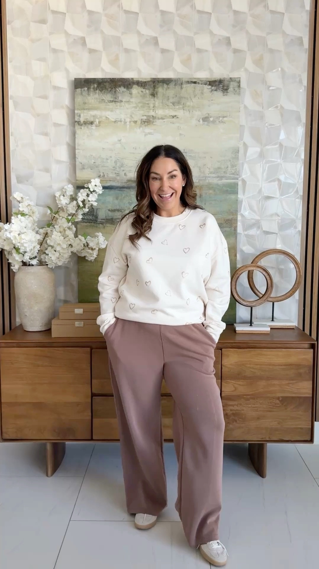 Casual Valentine's or Galentine's Outfit with Neutral Heart Sweatshirt - tts, L // Pants size up if in-between XL 29" inseam

#LTKValentine #LTKOver40 #LTKSaleAlert