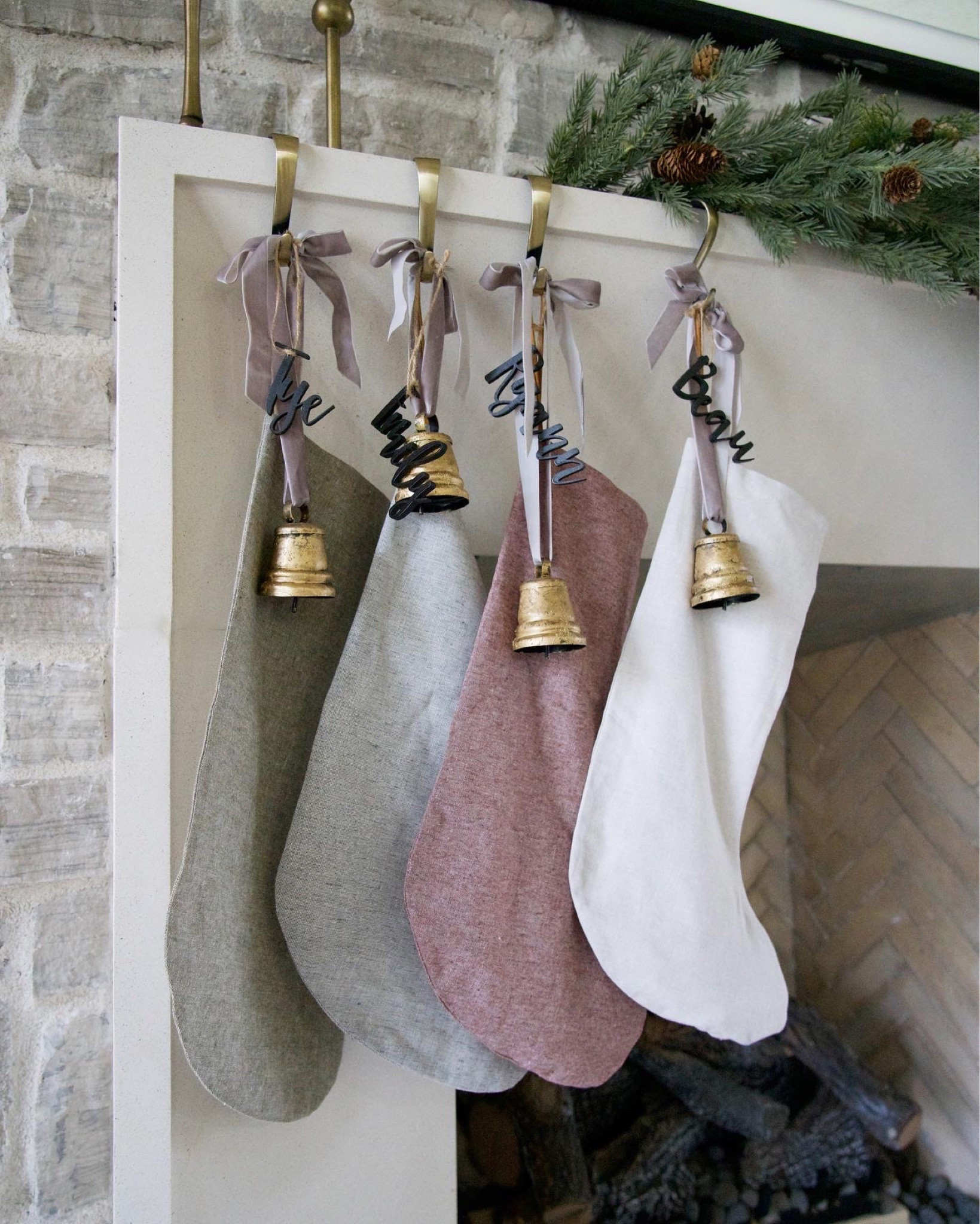 Fireplace Christmas stockings 

#LTKHoliday #LTKhome