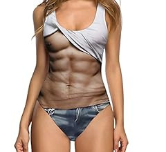 uideazone Women Sexy High Cut One Piece Swimsuit Funny Bathing Suit Monokini Swimwear | Amazon (US)