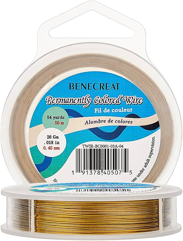 BENECREAT 165-Feet 7-Strand Goldenrod Bead String Wire, 0.017inch /0.46mm Nylon Coated Stainless ... | Amazon (US)