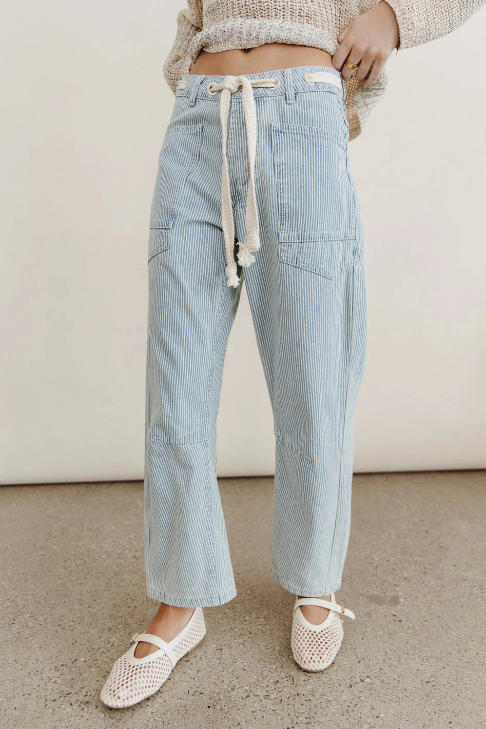 Jocelyn Barrel Jeans in Denim Stripe | Böhme US