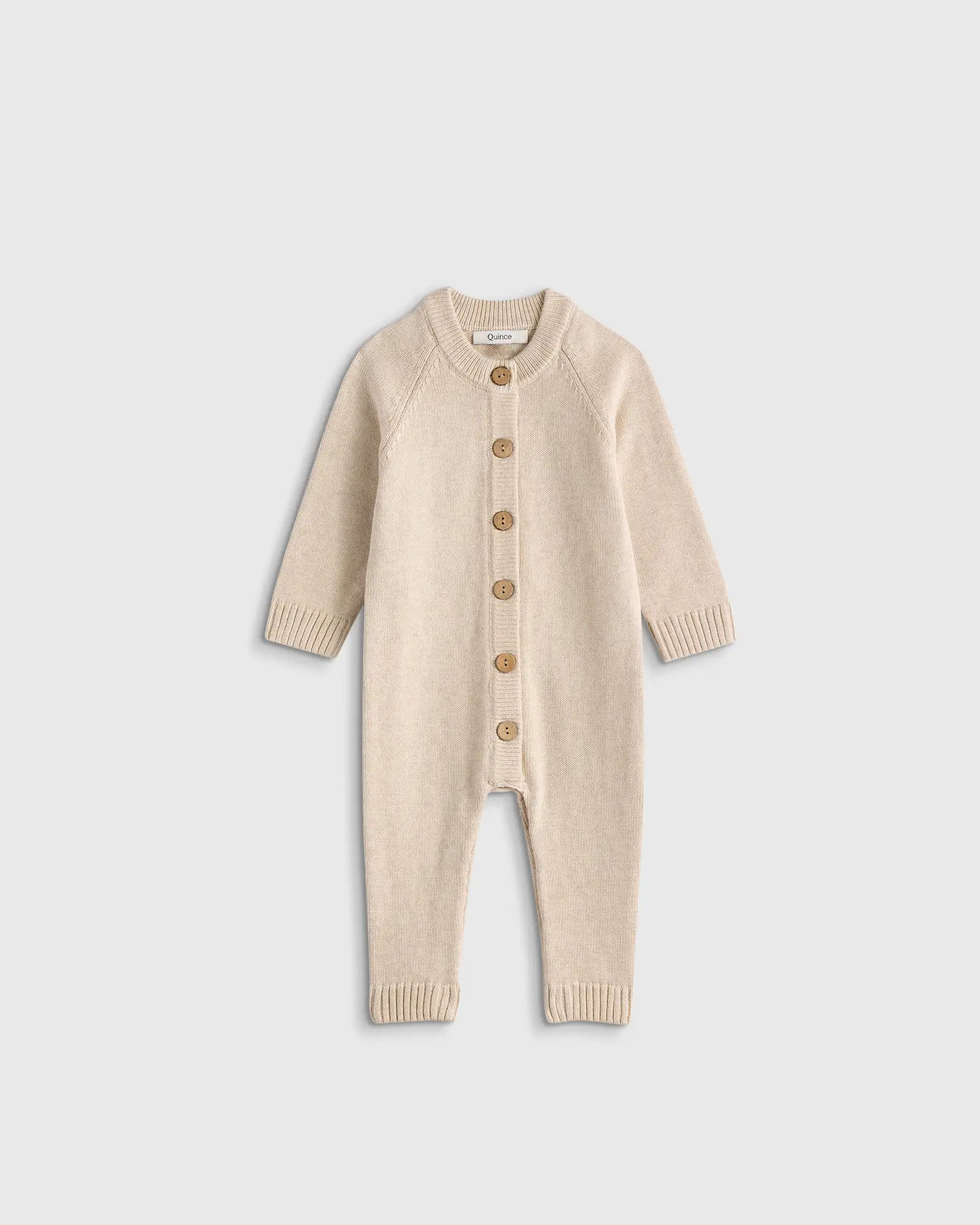 100% Organic Cotton Sweater Romper - Baby in Speckled Beige | Quince