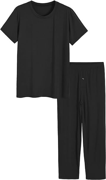 Latuza Men's Bamboo Viscose Pajamas Set Shirt and Pants with Pockets | Amazon (US)