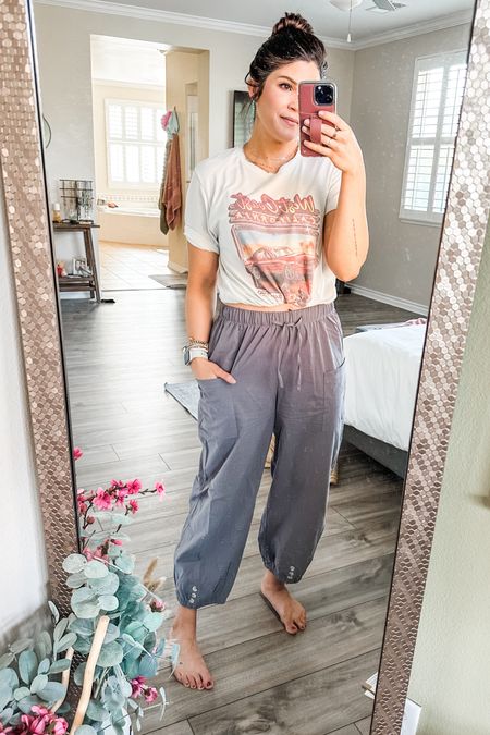 There is finally sunshine! That means a cute outfit. These lantern pants are so comfy and cute. They do shrink a bit so keep that in mind. Add a cute graphic tee and jewelry and you are good to go! 

#LTKFindsUnder100 #LTKOver40 #LTKFindsUnder50