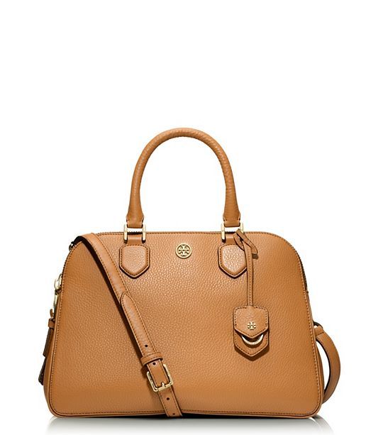 ROBINSON PEBBLED TRIPLE-ZIP SATCHEL | Tory Burch US