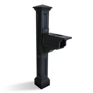 Charleston Plus Decorative Polyethylene Mailbox Post, Black | The Home Depot