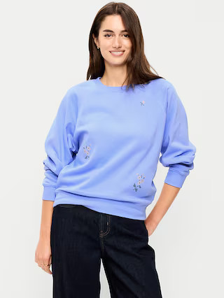 Oversized Graphic Raglan Sweatshirt | Old Navy (US)
